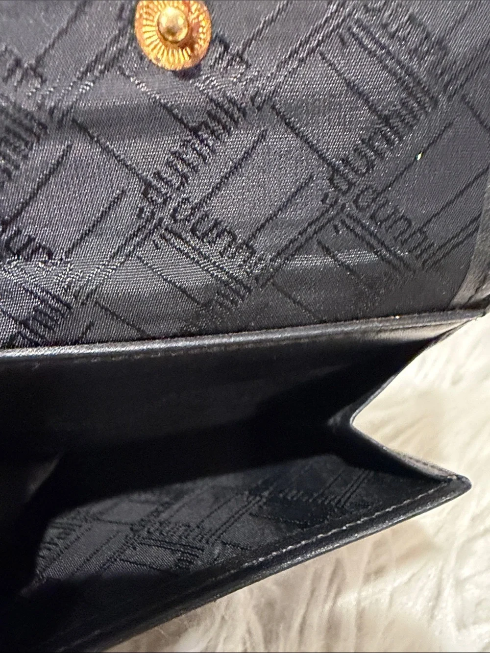 DUNHILL Black Leather Bifold Wallet with Gold Accents